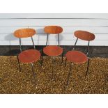 Three "Dot" style stools with back rest