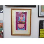 PENNY YOUNG (XX): A framed and glazed screenprint over lithograph entitle "Sweet Almonds",