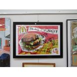A Jamie Reid framed limited edition reject art print "Reject revolting McDonalds" signed by the