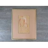 A framed mixed media on paper drawing of a figure signed Alexander and dated 69, 30.