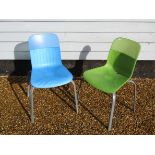Two rare unusual Ikea metal and plastic chairs