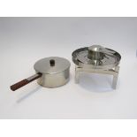 A Stelton Danish stainless steel fondue designed by Peter Holmblad 1960's,