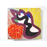 JOHN EDWARDS (1938-2009): A large oil on canvas abstract painting titled "Olivia" and signed and