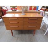 A teak chest of drawers by Schreiber,