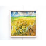 PAMELA GUILLE ARCA (XX): A framed original oil on canvas painting of a sunny landscape,