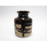 PETER LANE (b.1932): An early stoneware vase with dripped tenmoko glaze.