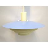 A Horn Danish four tiered ceiling light in blue and white