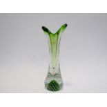 A green glass vase by Webb (acid etched mark to base) 30cm high