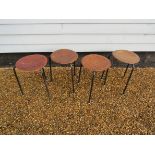 Four Arne Jacobsen style "Dot" stools