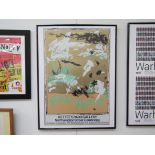 A rare Gillian Ayres (1939-2018) framed art exhibition poster for show at Kettles Yard,