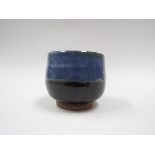 TREVOR CORSER (b.1932-2015): St Ives pottery stoneware Yunomi with cobalt and tenmoko glaze.