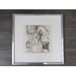 CAMPBELL (XX): A framed original pen and ink drawing/illustration of Noah's Ark,