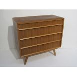 A 1950's/60's chest of drawers by Avalon Yatton 91cm x 43cm x 89cm