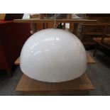 A Danish white domed ceiling light