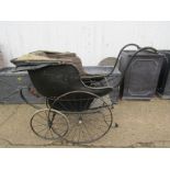 A Victorian four wheel child's perambulator