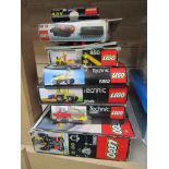 Seven boxed Lego sets including Technic