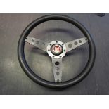 Three spoke alloy Morris steering wheel