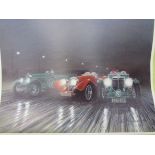 20 Prints of vintage Bentley, Jaguar and MG.