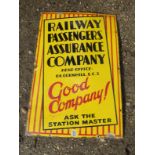 Enamel sign 'Railway Passengers Assurance Company' sign.