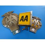 Three AA badges including No 18973Y and 9B06270
