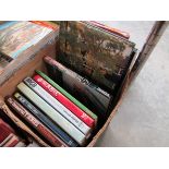 A box of car related books including 'Automobile de Reve' and 'MG sports cars' etc