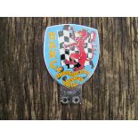 A chromed enamelled badge ' British Automobile Racing Club No. L3492 - some wear to enamel