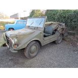 A 1964 Autounion Munga Jeep painted in military green, imported to the UK in 1980,