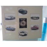 Mounted set of six Jaguar classics cards