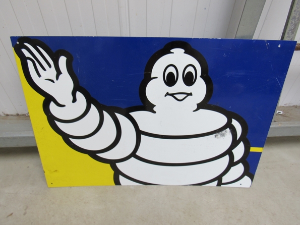 A tin Michelin sign.