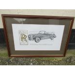 A framed poster 'Rolls Royce 1963 Silver Cloud III Convertible'.