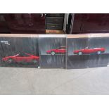 Three packs of Ferrari posters '348TS', 'mondial', '348TB' and 'mondial T cabriolet'.