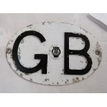 A pressed metal AA 'GB' plate
