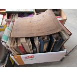 A box of mixed workshop manuals etc including Oxford and Daimler