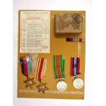 A WWII medal group of four consisting of 1939-45 and Africa stars,