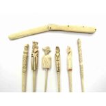 A quantity of Napoleonic hand-carved sticks including Napoleon etc.