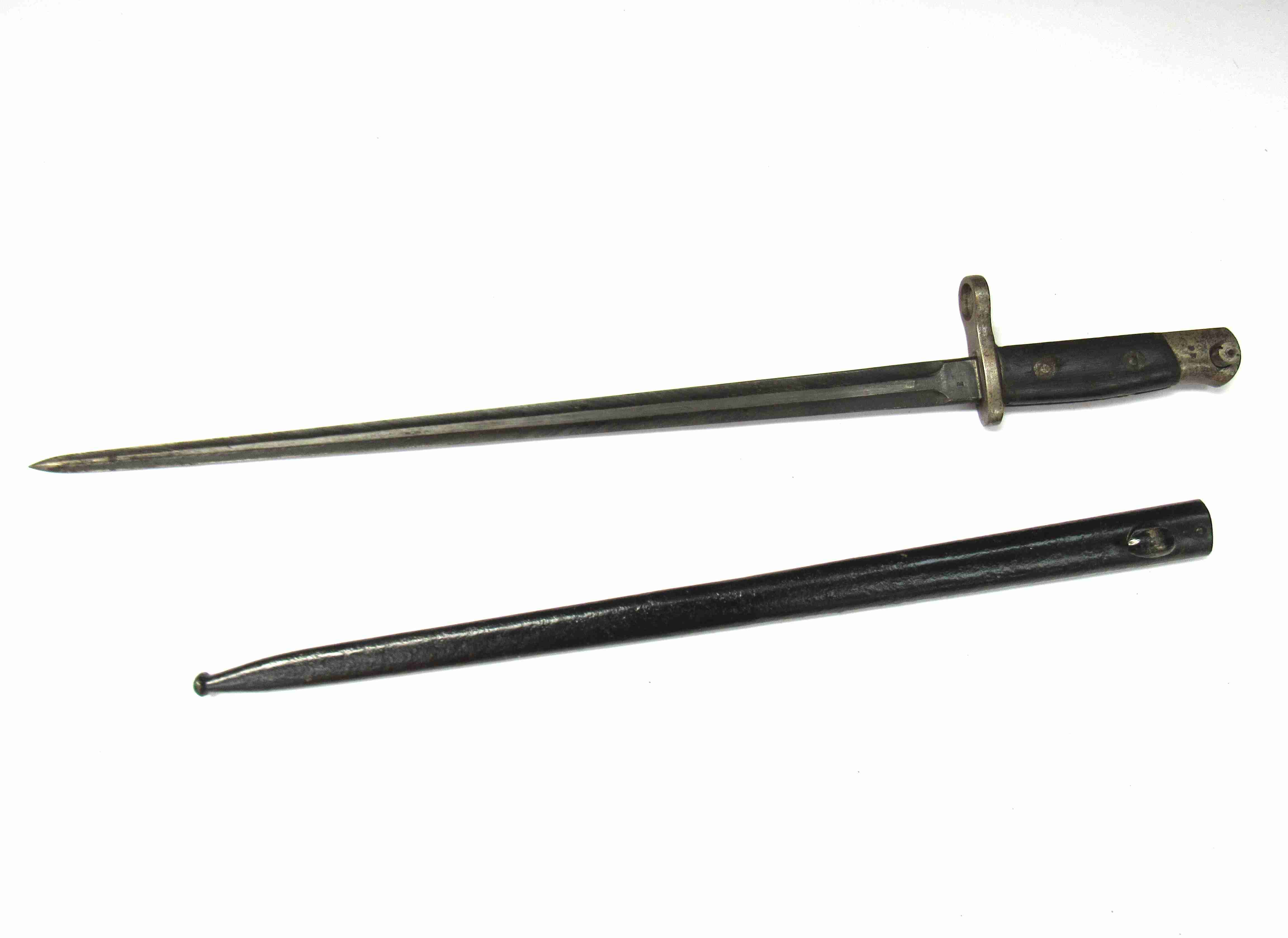 A Belgian model 1916 epee bayonet with scabbard