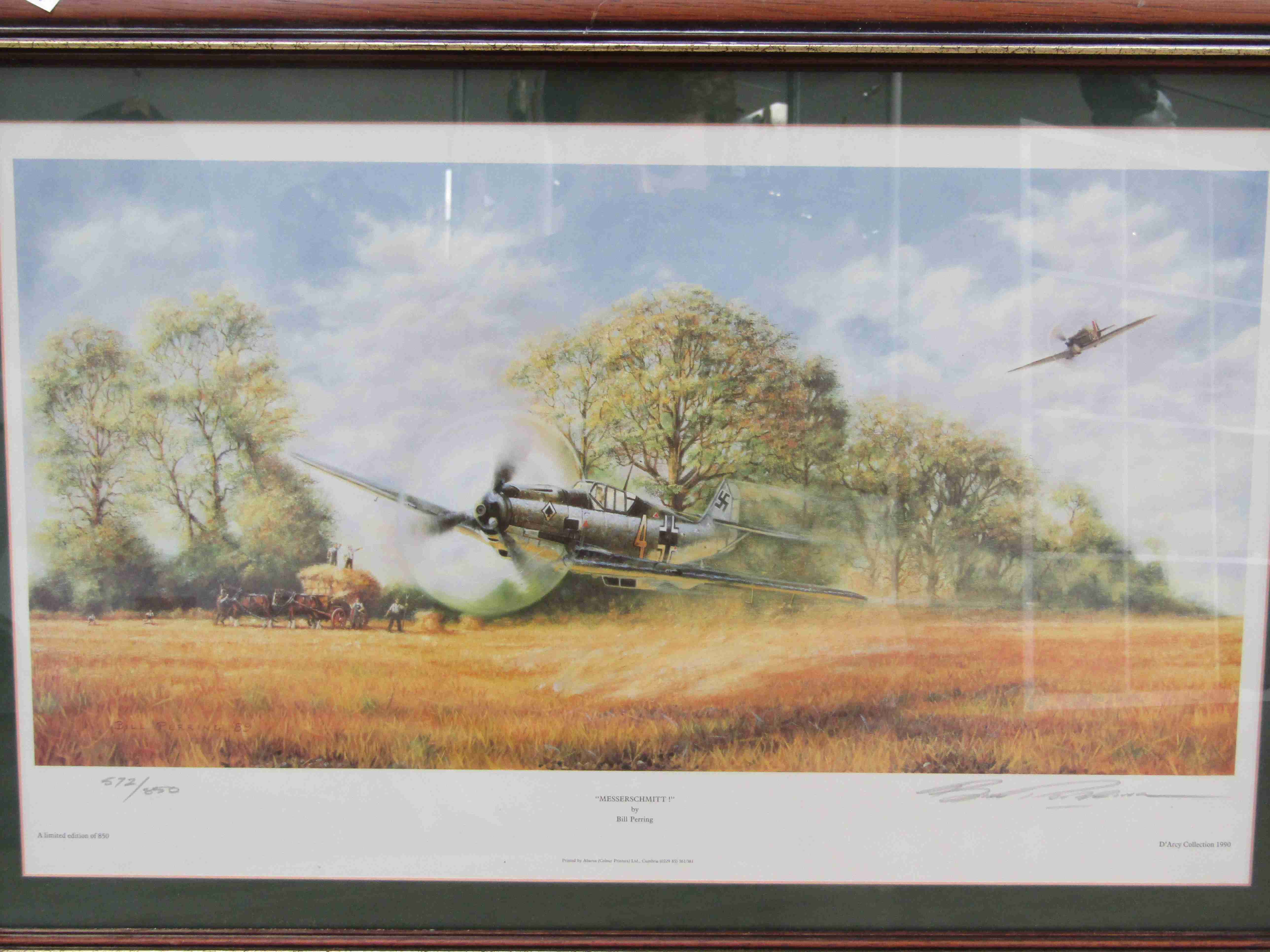 A limited edition print "Messerschmitt" by Bill Perring, 572/850,