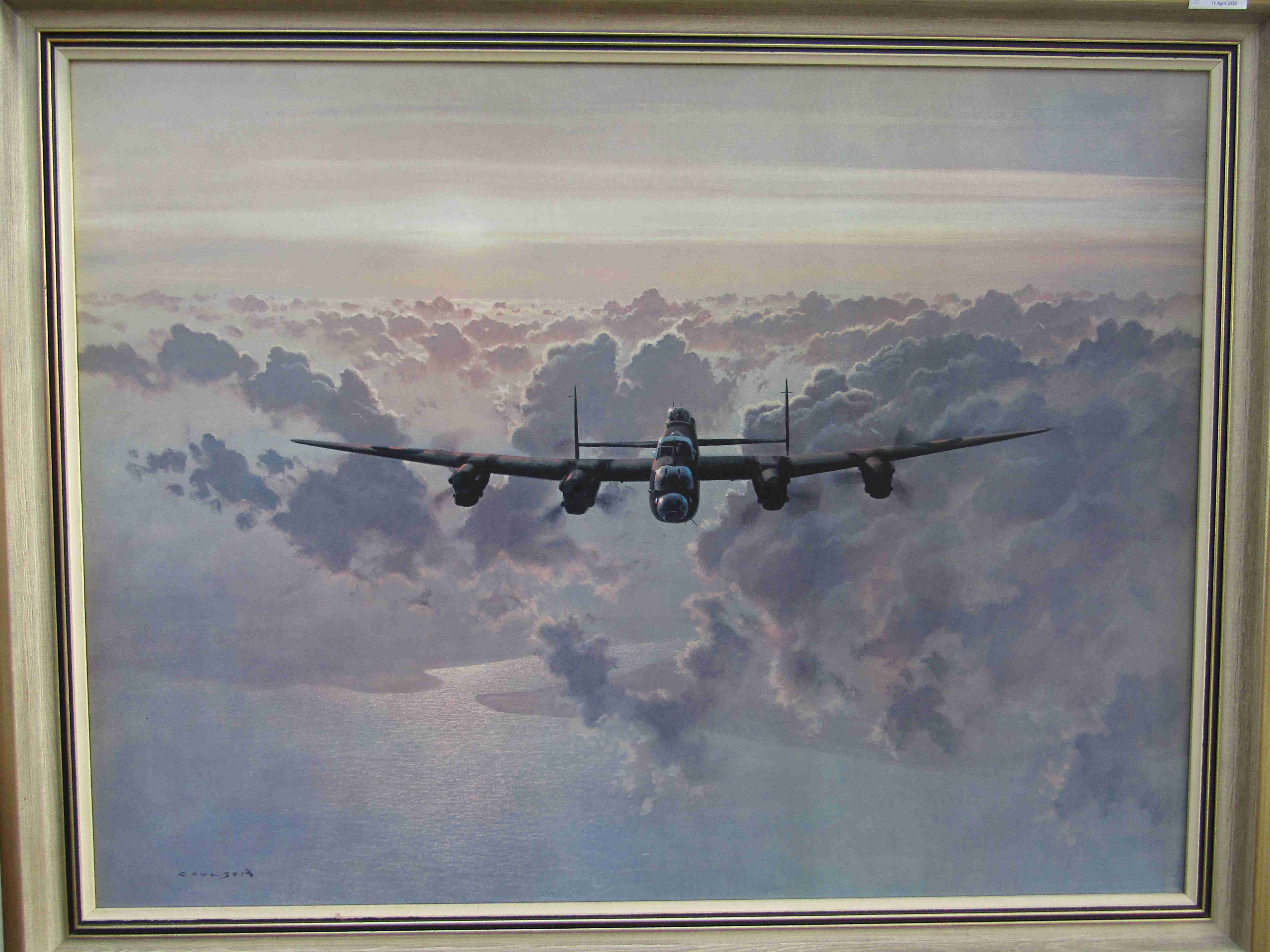 A Coulson print of Lancaster in flight,