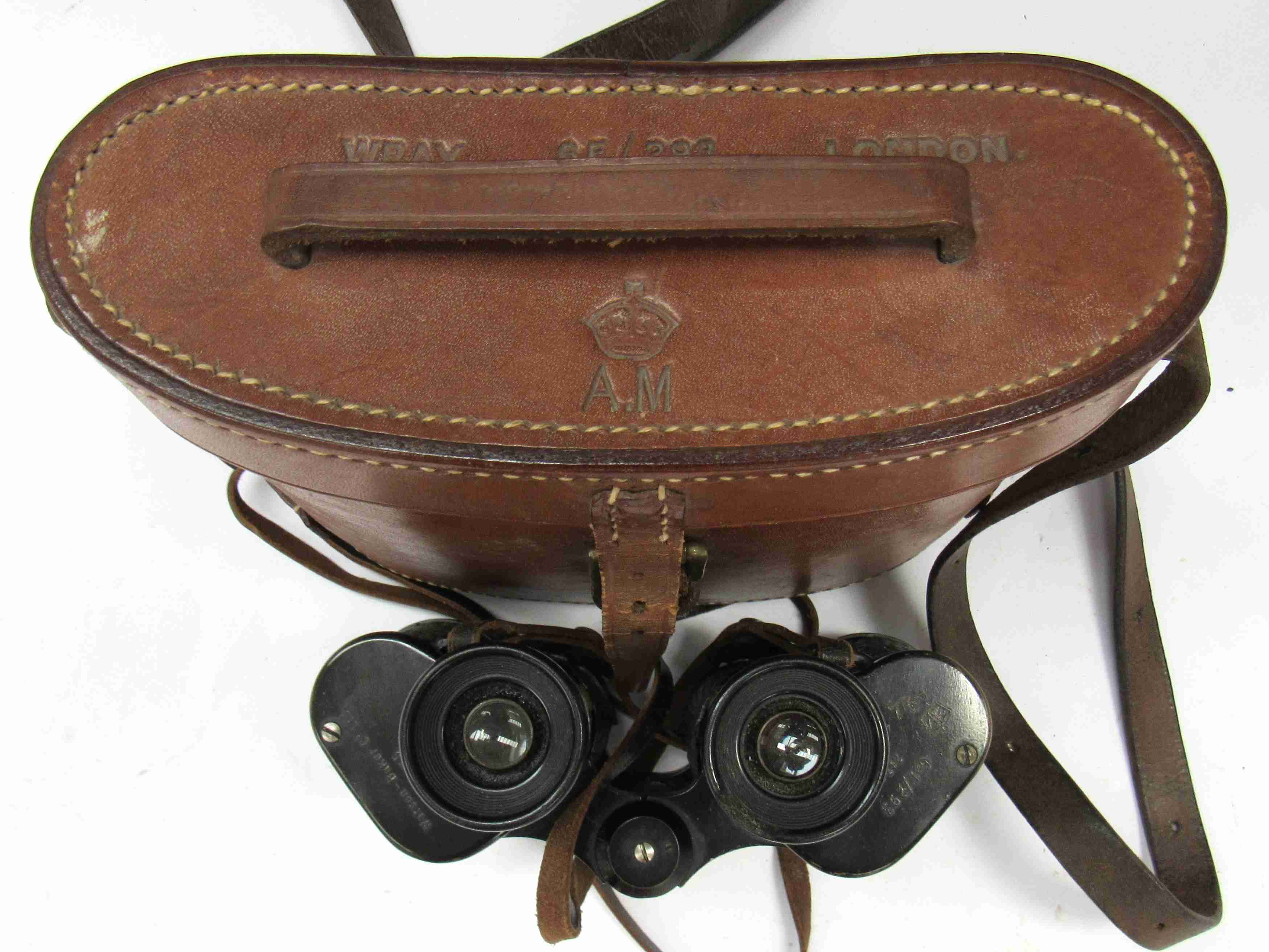 A pair of WWII Watson & Backer x6 binoculars with 1941 AM markings, - Image 2 of 2