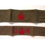 Two WWI Denby armbands,