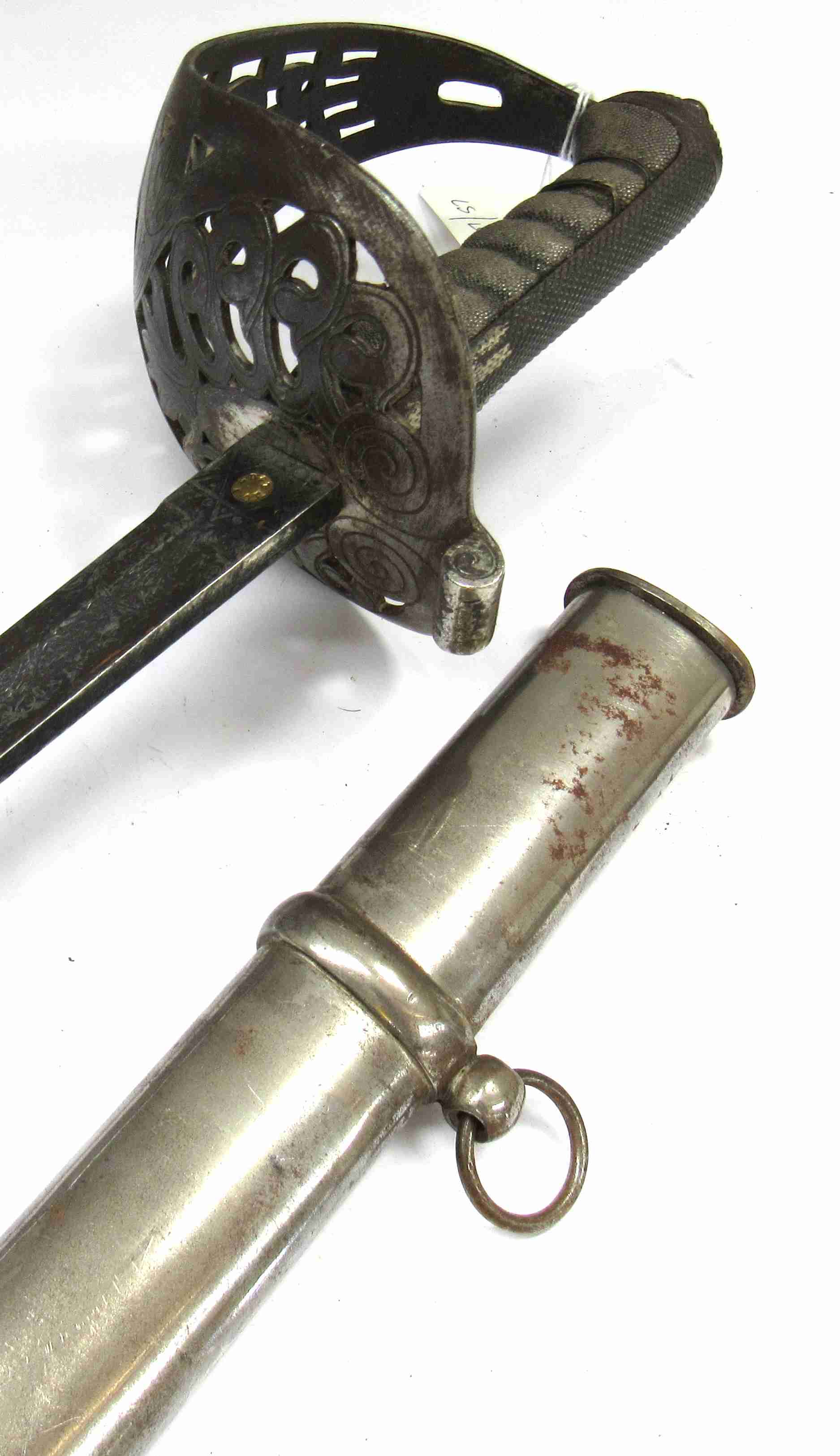 An 1887 pattern heavy cavalry officer's sword with steel scabbard - Image 3 of 4