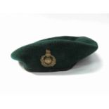 A WWII scarce Royal Marines beret with leather headband size 6 3/4,