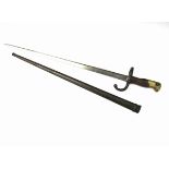 A 19th Century French Gras bayonet with scabbard