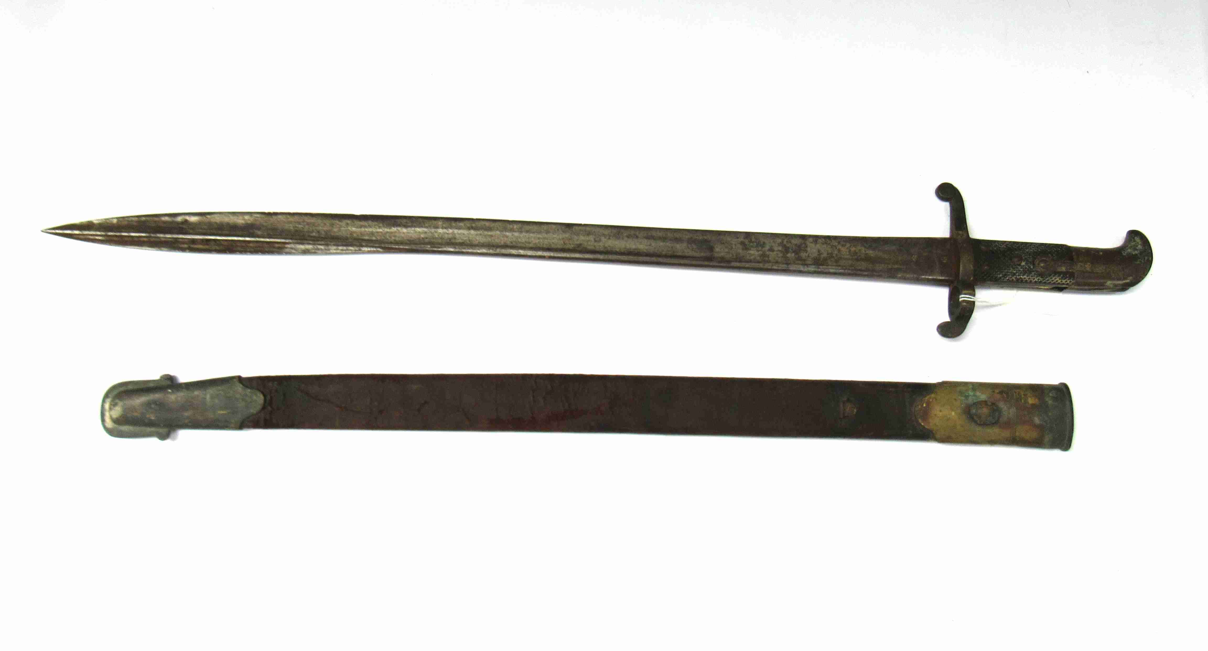 An 1855 pattern Lancaster sword bayonet with scabbard a/f - Image 3 of 3