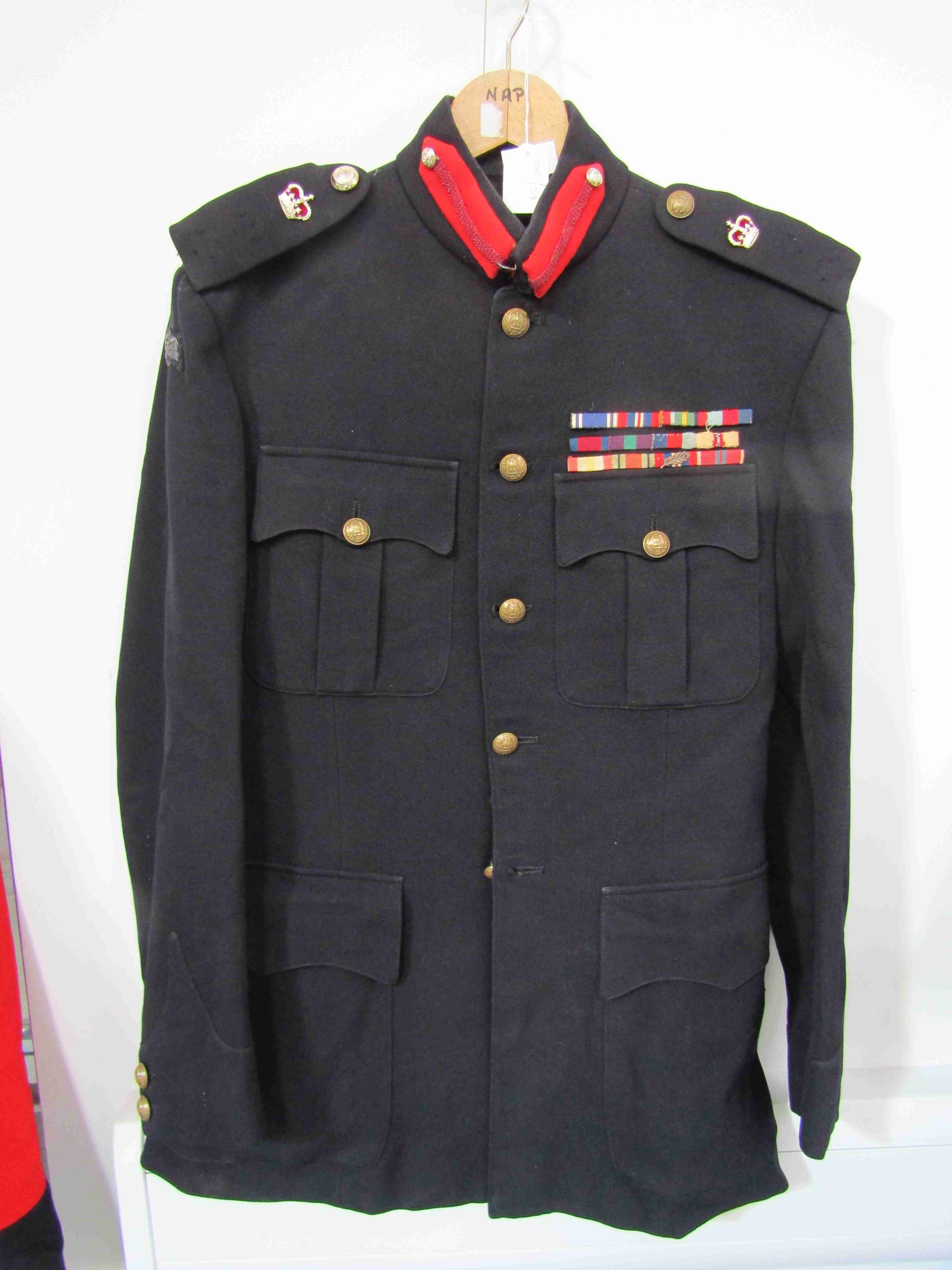 A WWII officer's full dress uniform consisting of jacket and trousers with Scots Greys buttoned