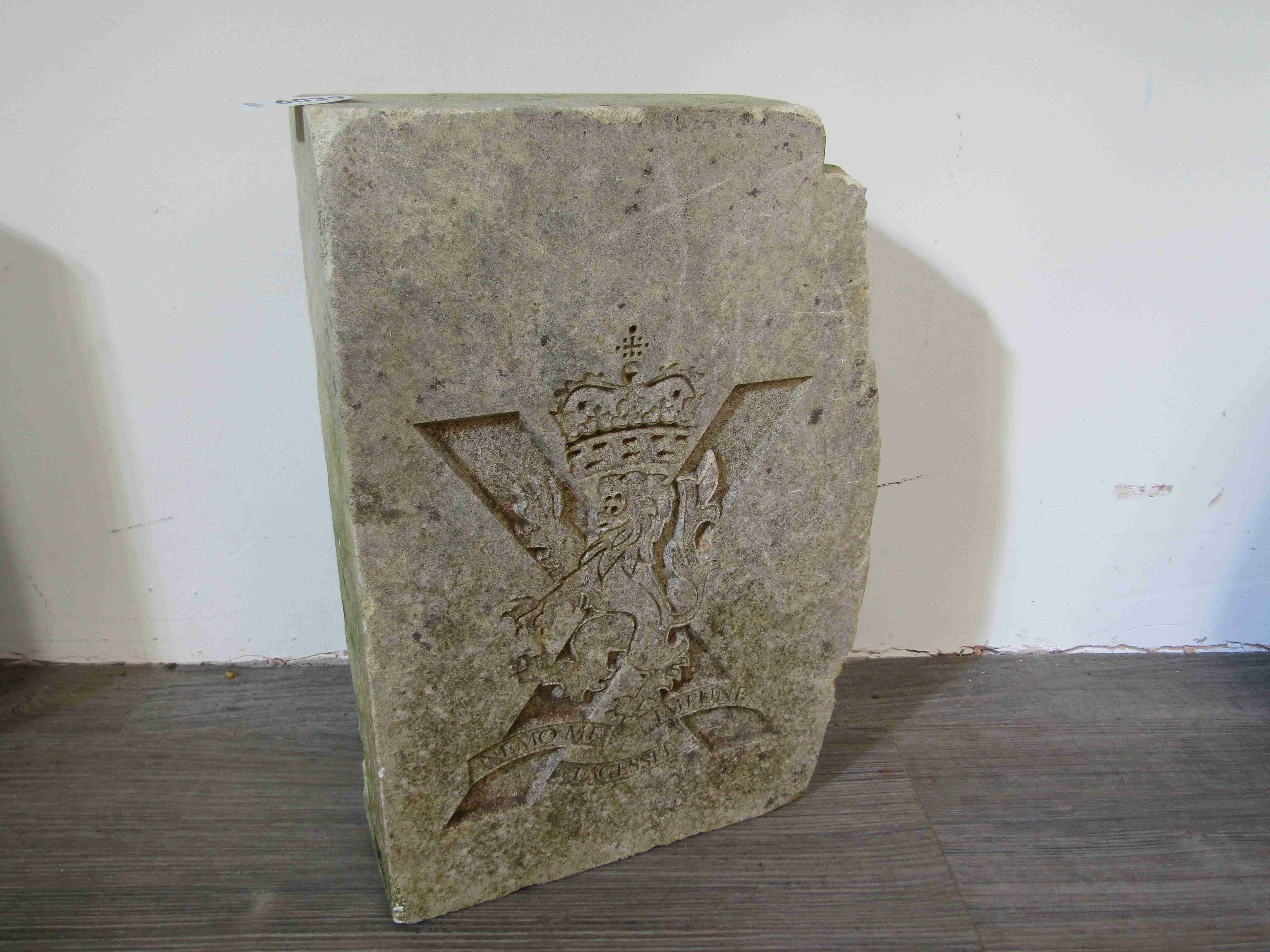 A Royal Regiment of Scotland carved limestone wall insert crest