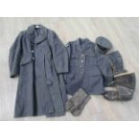 A late 1940's and later post-war RAF uniform including 1967 dated great coat