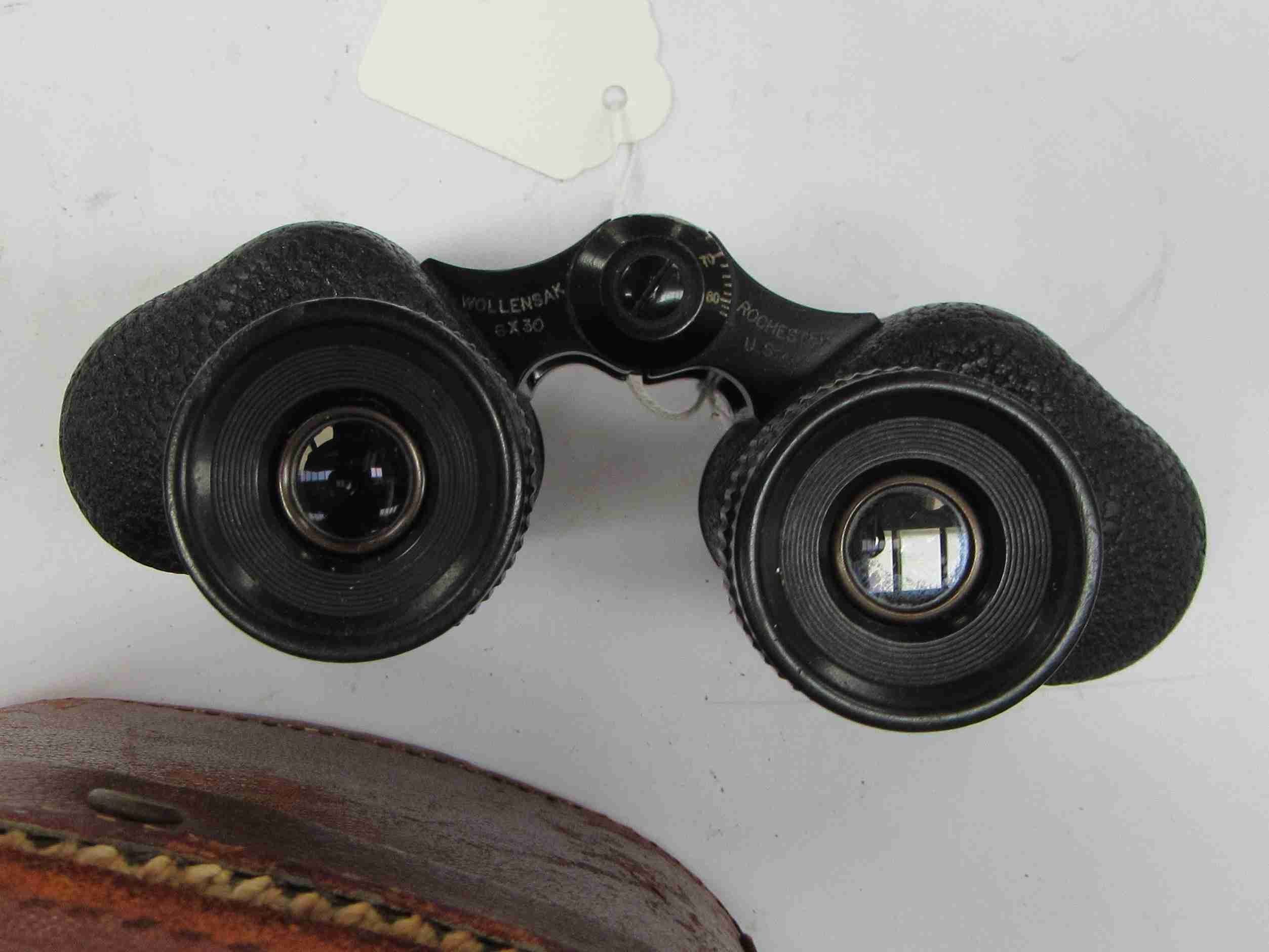 A pair of WWII Wollensak 6x30 binoculars, as issued to the British Army, - Image 2 of 2