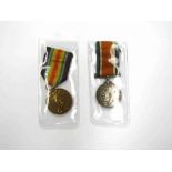 A WWI pair of medals named to 40839 PTE. J.