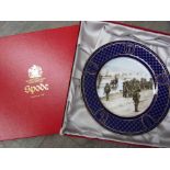 A set of six Spode Operation Overlord Series collector's plates, cobalt blue surround with gilt,